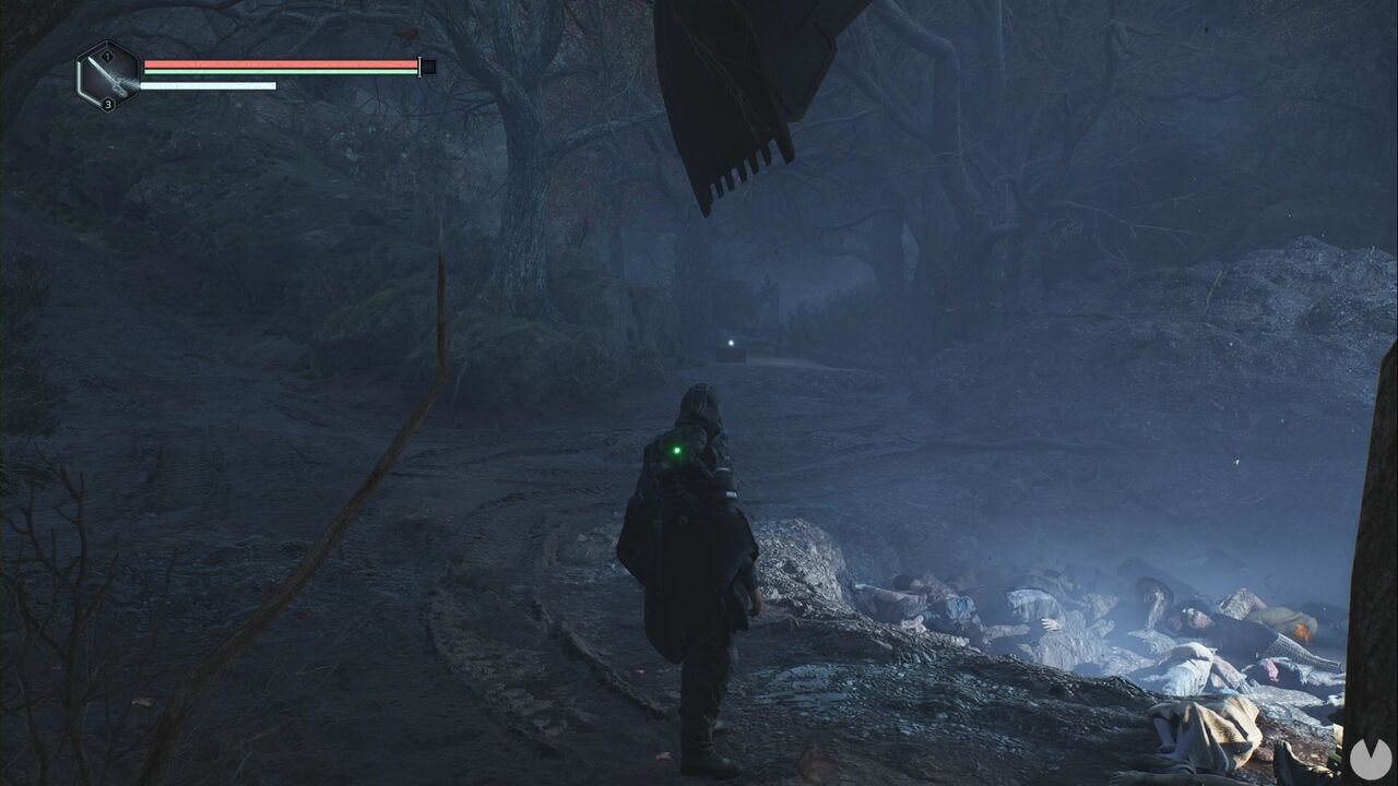 Hell is Us - Acasa Marshes, location of the Box of Bronze Acorns Research Item near the excavator at the beginning