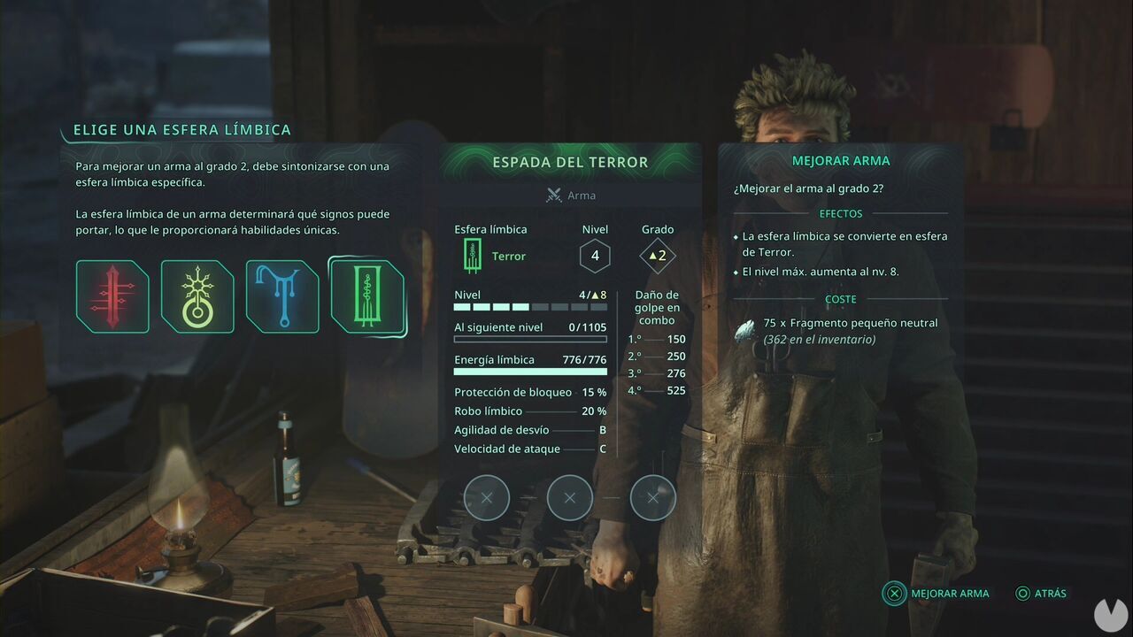 Hell is Us - Weapon upgrade menu and Lymbic weapon paths