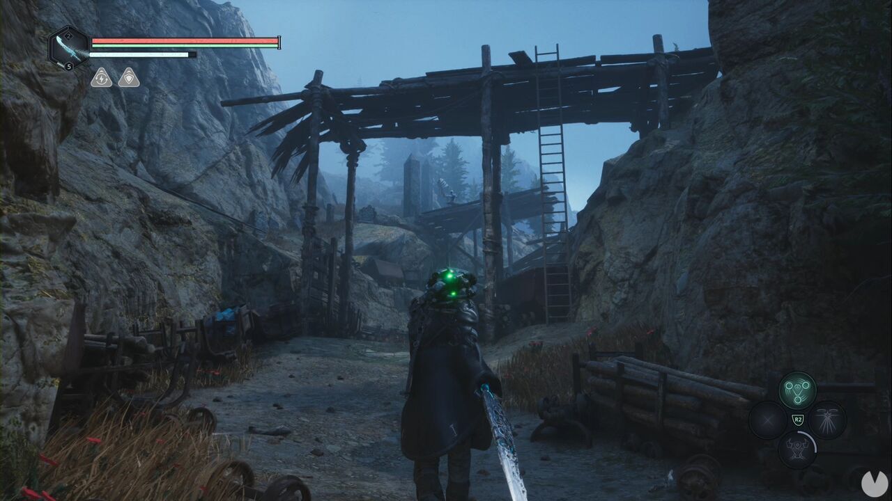 Hell is Us - Vyssa Hills, ladder leading to the scaffolding above Tania's position