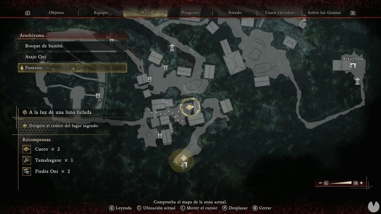 Onimusha: Way of the Sword - In the Light of an Icy Moon: location of the Leather chest in the final section of the Swamp
