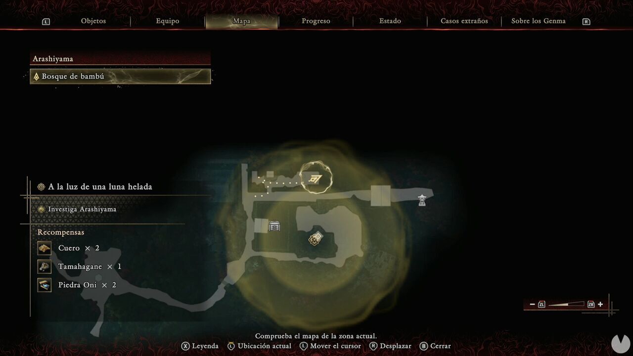 Onimusha: Way of the Sword - In the Light of an Icy Moon: location of the Iron chest in the northeastern corner of the garden at the entrance to Arashiyama
