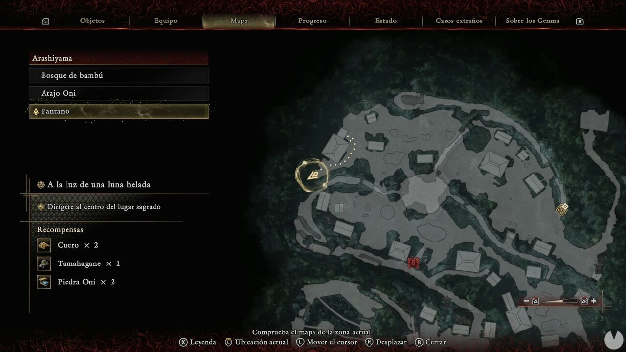 Onimusha: Way of the Sword - In the Light of an Icy Moon: location of the Tempered Iron chest in the southwestern corner of the northern Swamp area