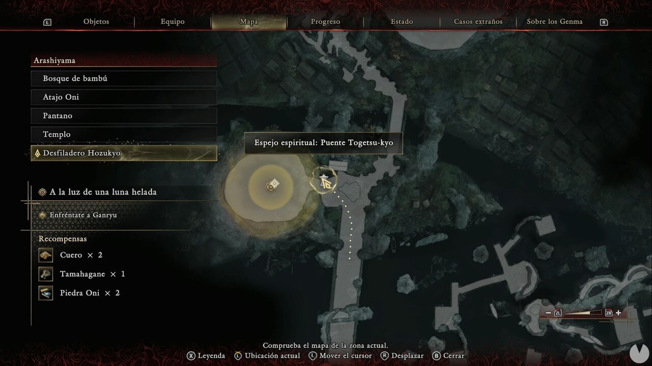 Onimusha: Way of the Sword - In the Light of an Icy Moon: location of the Togetsu-kyo Bridge Spirit Mirror