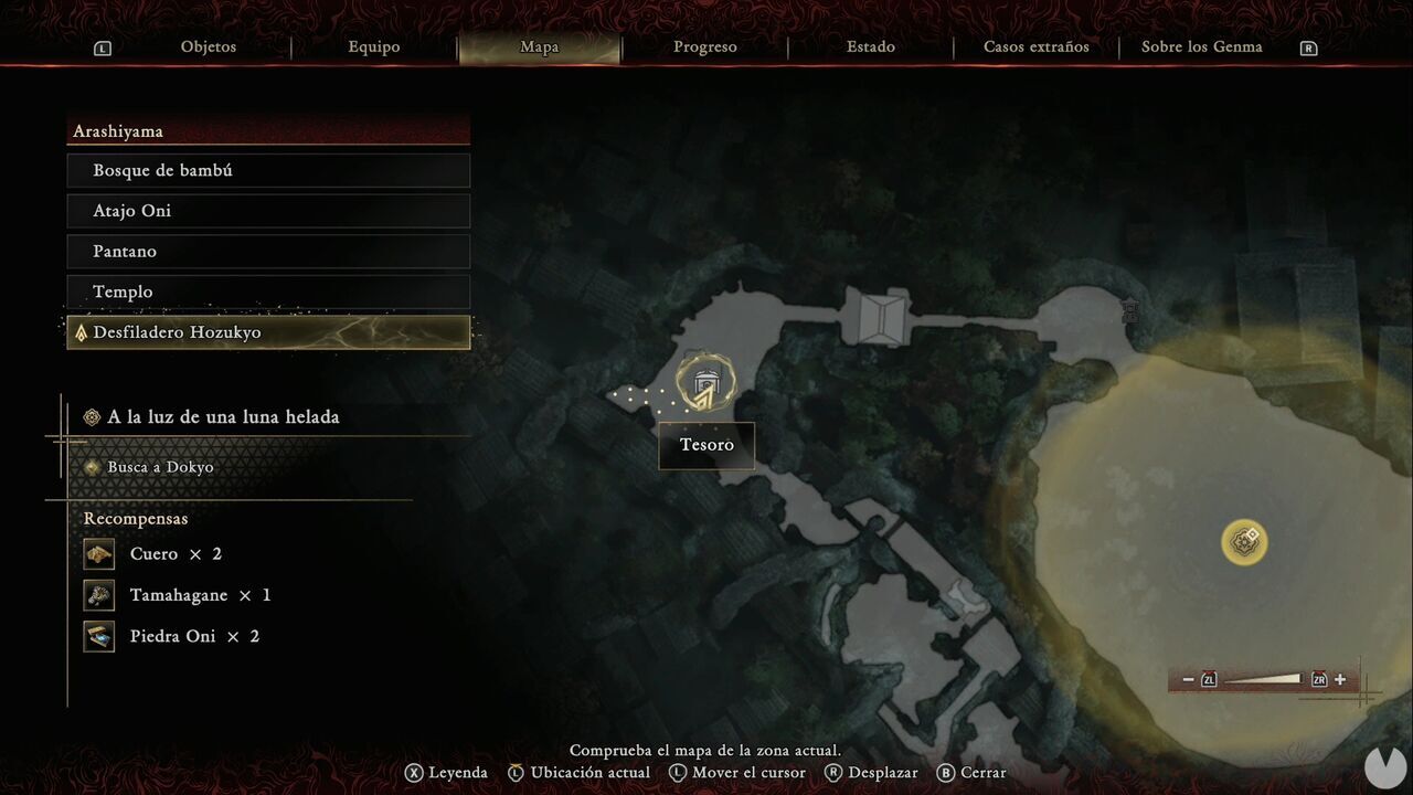 Onimusha: Way of the Sword - In the Light of an Icy Moon: location of the Treasure before the final area of Arashiyama, northwest of Hozukyo Gorge