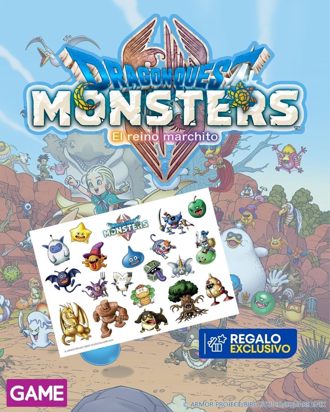 Ya puedes reservar Dragon Quest Monsters: El Reino Marchito en GAME con un set de pegatinas exclusivas de regalo