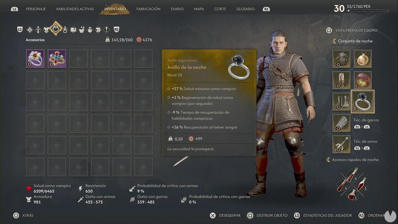 The Blood of Dawnwalker - Best amulets and rings; Ring of the Night