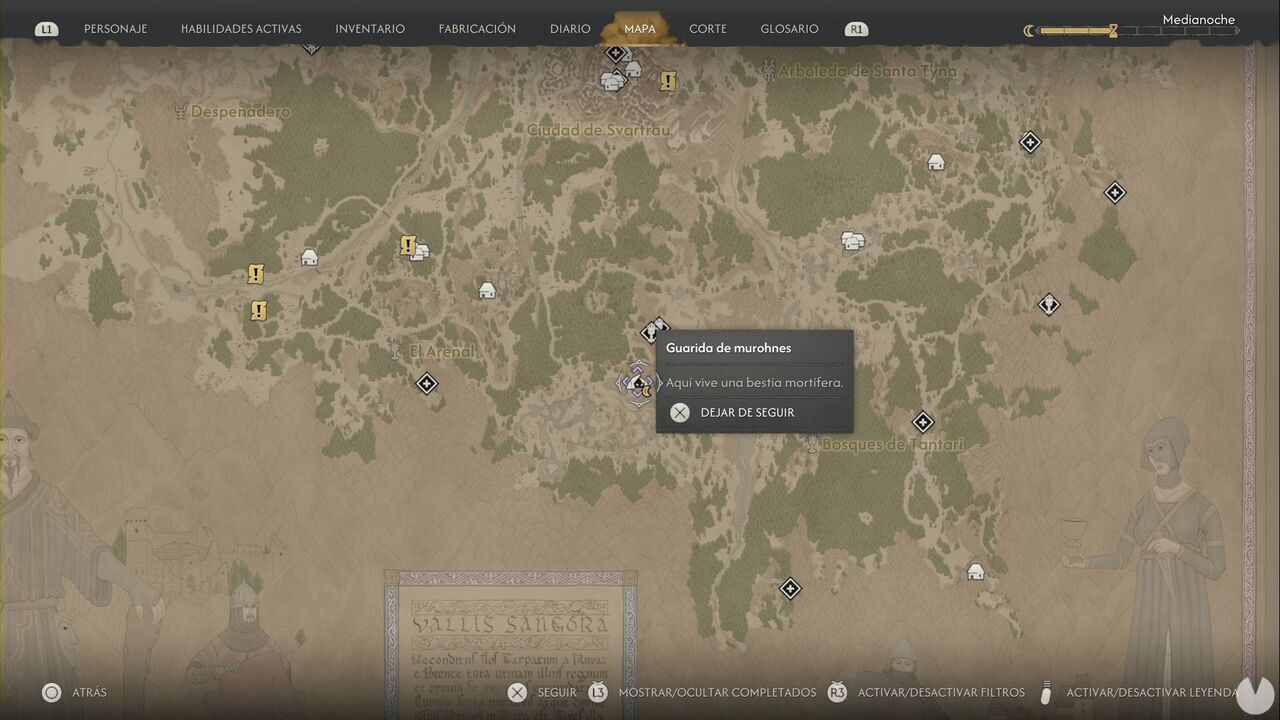 The Blood of Dawnwalker - Monster Lairs; location of the Murohn's Lair east of The Silts