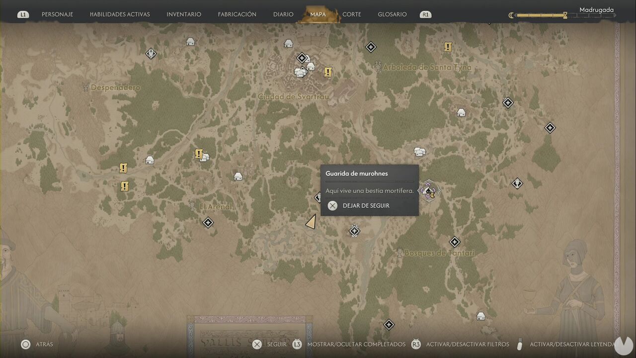 The Blood of Dawnwalker - Monster Lairs; location of the Murohn's Lair north of Tantari Woods