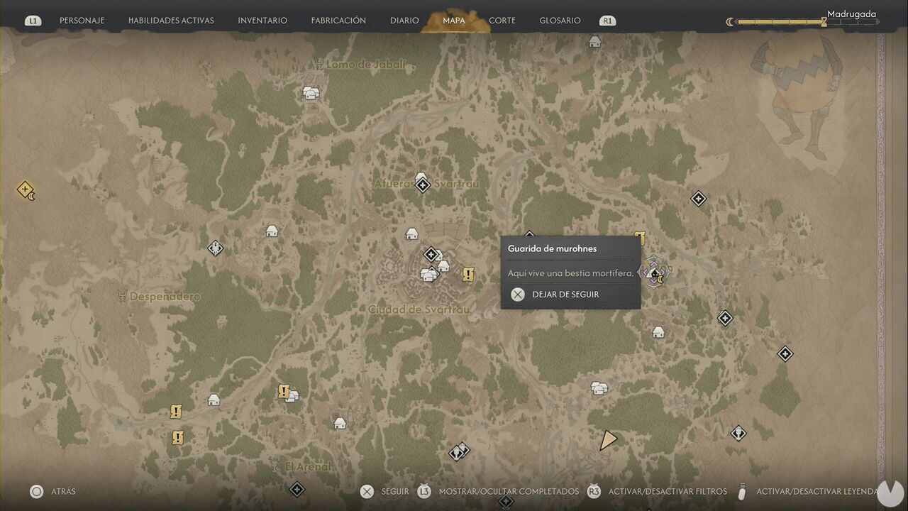 The Blood of Dawnwalker - Monster Lairs; location of the Murohn's Lair east of St. Tyna's Grove
