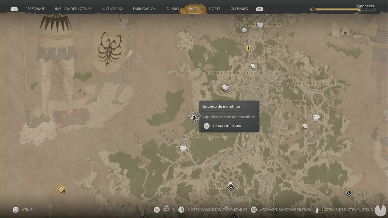 The Blood of Dawnwalker - Monster Lairs; location of the Murohn's Lair northwest of Boar's Back