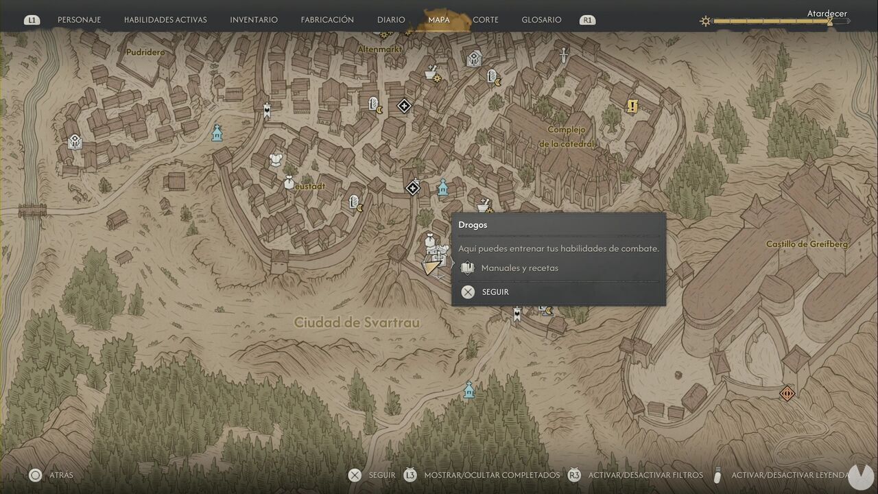 The Blood of Dawnwalker - Swordmastery Teachers, Drogos's location at the Manumit Hideout