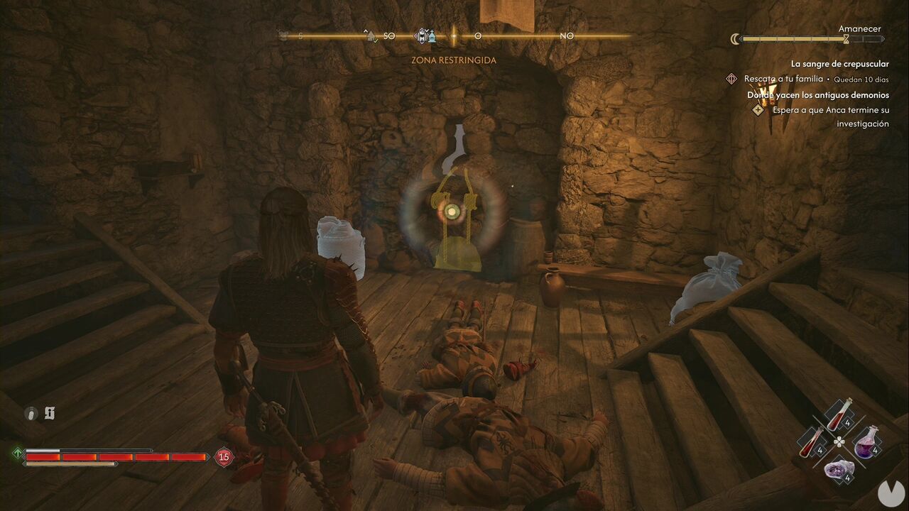 The Blood of Dawnwalker - Brencis's Banners; rope mechanism holding one of Brencis's Banners