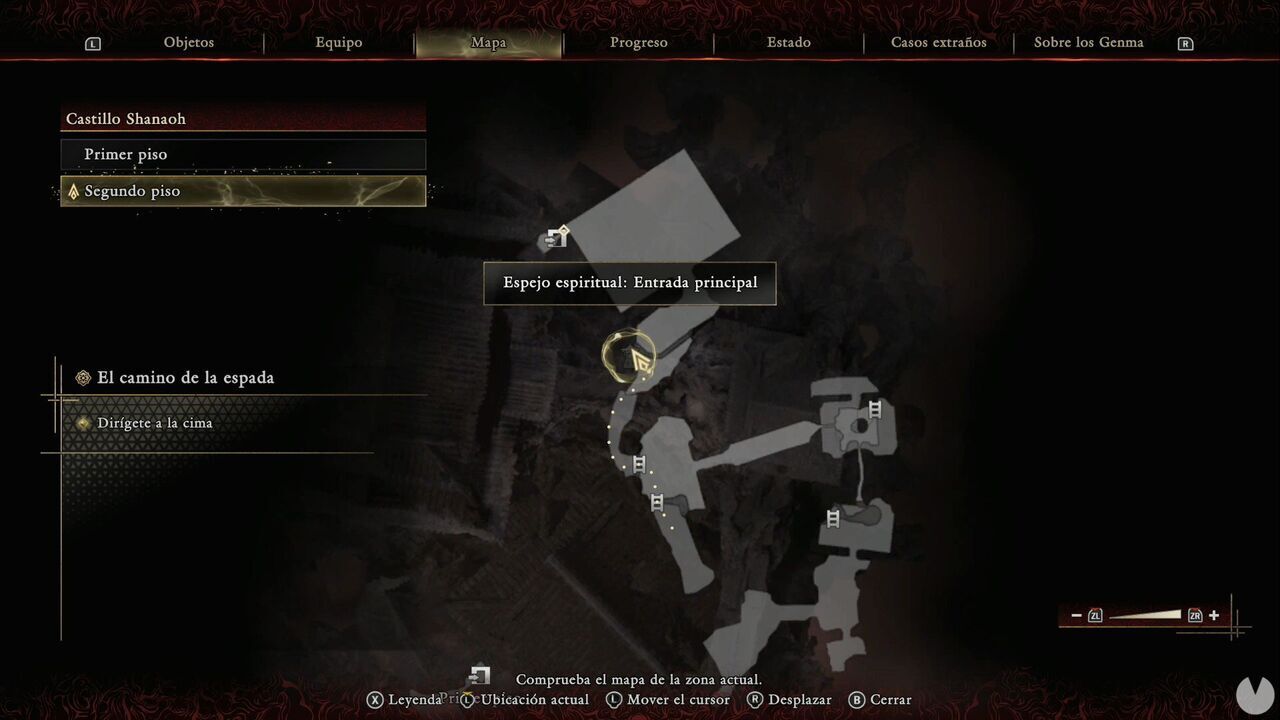 Onimusha: Way of the Sword - The Way of the Sword: location of the Main Entrance Spirit Mirror in the northern section of the Second Layer