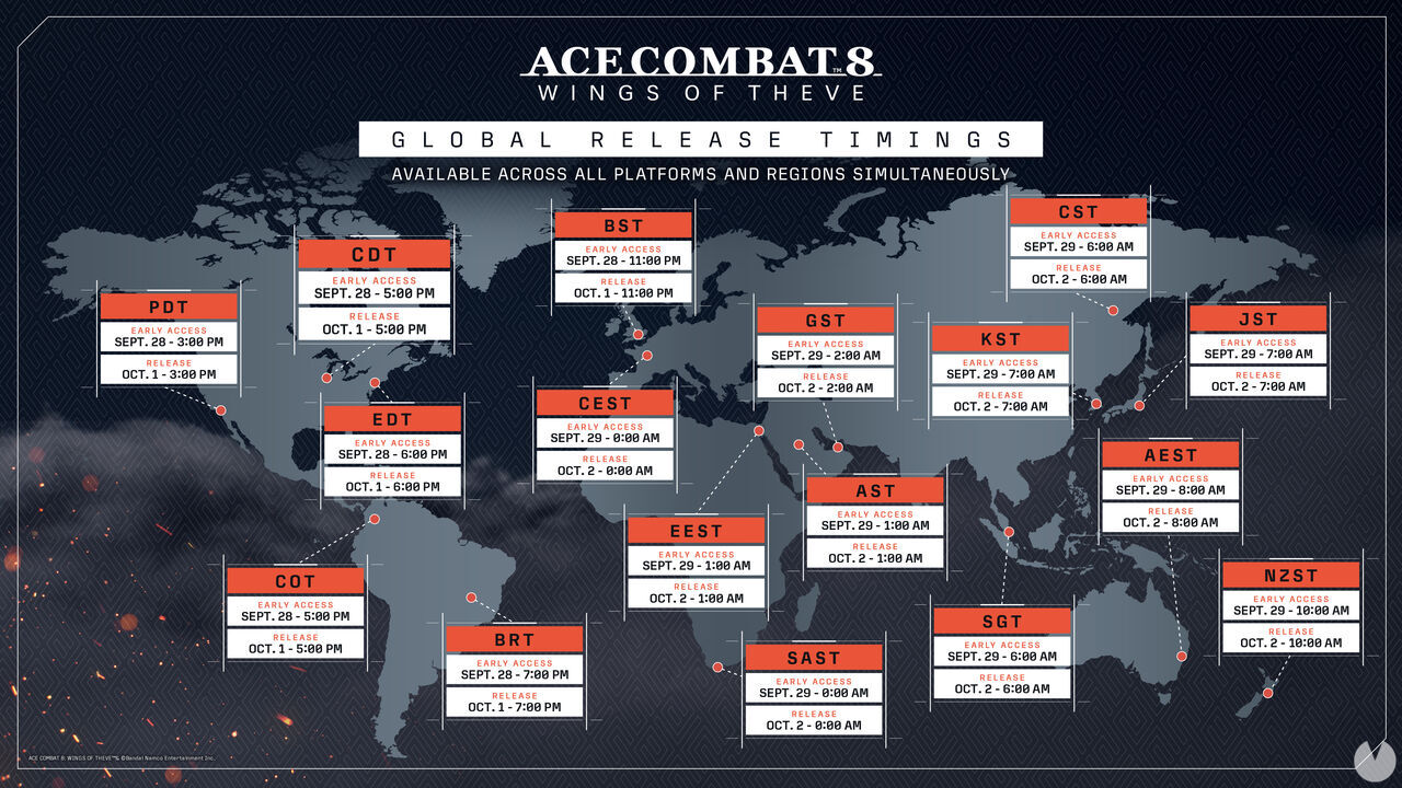 �A qu� hora se desbloquea Ace Combat 8? Hora exacta de su lanzamiento oficial