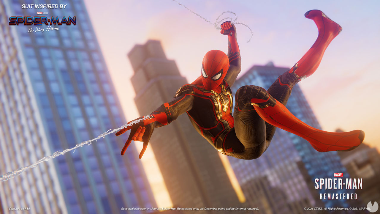 Marvel's Spider-Man: Remastered recibirá gratis dos trajes de Spider-Man: No Way Home
