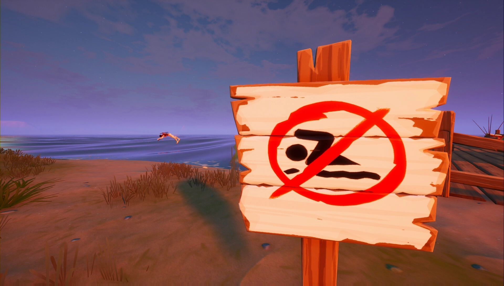 Desafío Fortnite: Nada en varias zonas con señales de Prohibido nadar -  LOCALIZACIÓN