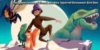 Portada oficial de The great battle of Shark Monkey Squirrel Dinossaur Bird Bee para Switch